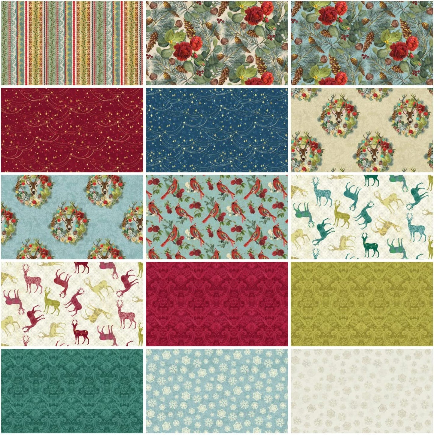 Benartex Christmas Magic (Kelly Ray Roberts) Strip-pies - 40 2.5" Strips Flat Pack