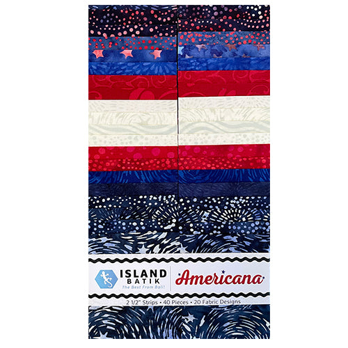 Island Batik - Americana - 20 Fabrics, 40 Total Strips