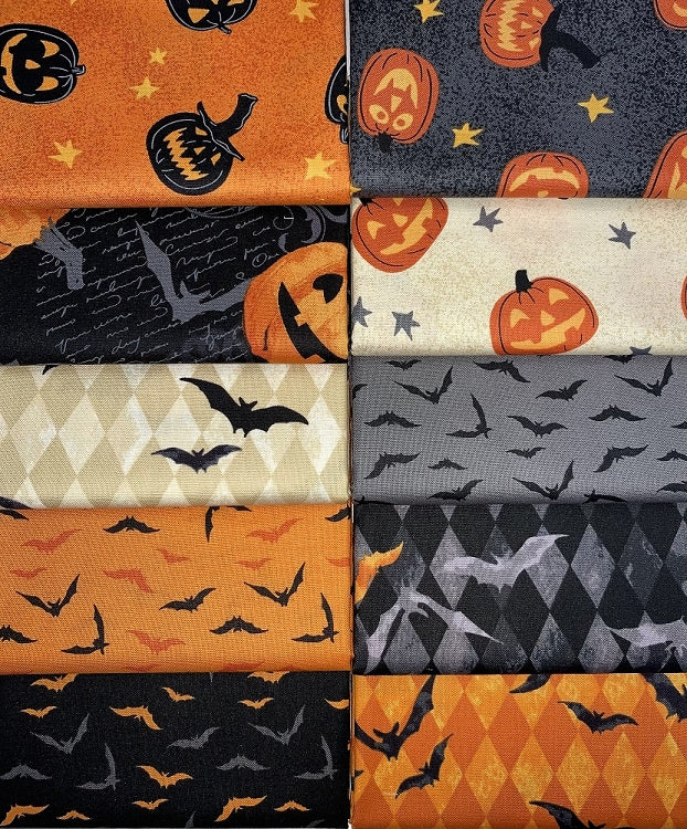 Andover Midnight Haunts Fat Quarter Bundle - 10 Fabrics, 10 Total Fat Quarters 