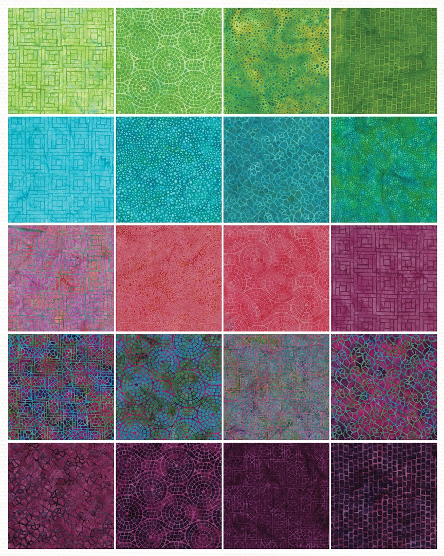 Island Batik - Bits and Pieces - 20 Fabrics, 40 Total Strips