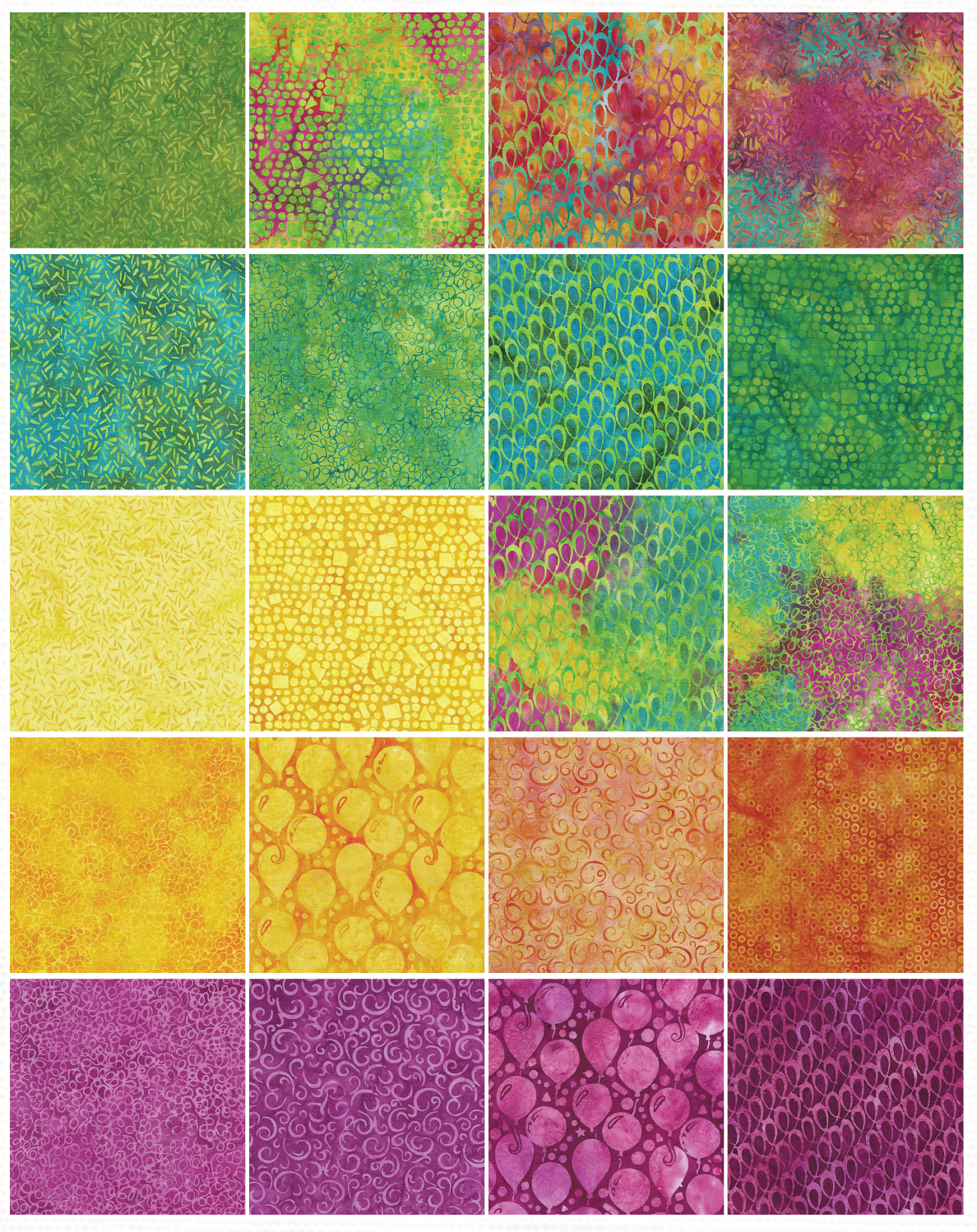 Island Batik - Celebrate - 20 Fabrics, 40 Total Strips