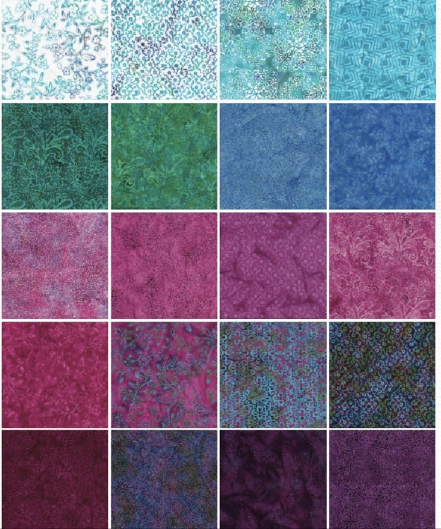 Island Batik - Chantilly - 20 Fabrics, 40 Total Strips 