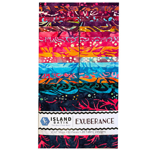 Island Batik - Exuberance - 20 Fabrics, 40 Total Strips