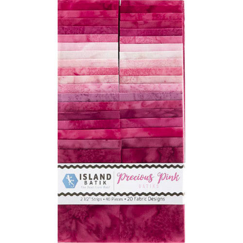 Island Batik - Precious Pink - 20 Fabrics, 40 Total Strips