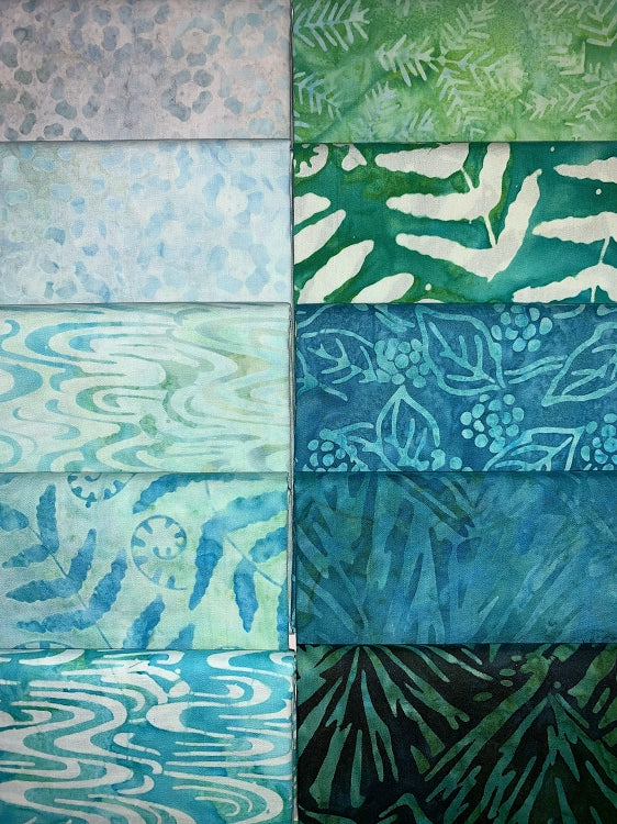Robert Kaufman Forest Glen Batik Fat Quarter Bundle - 10 Fabrics, 10 Total Fat Quarters