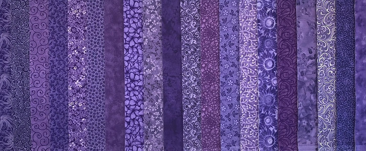Imperial Purples 2.5" Roll - 20 Fabrics, 20 Total Strips 