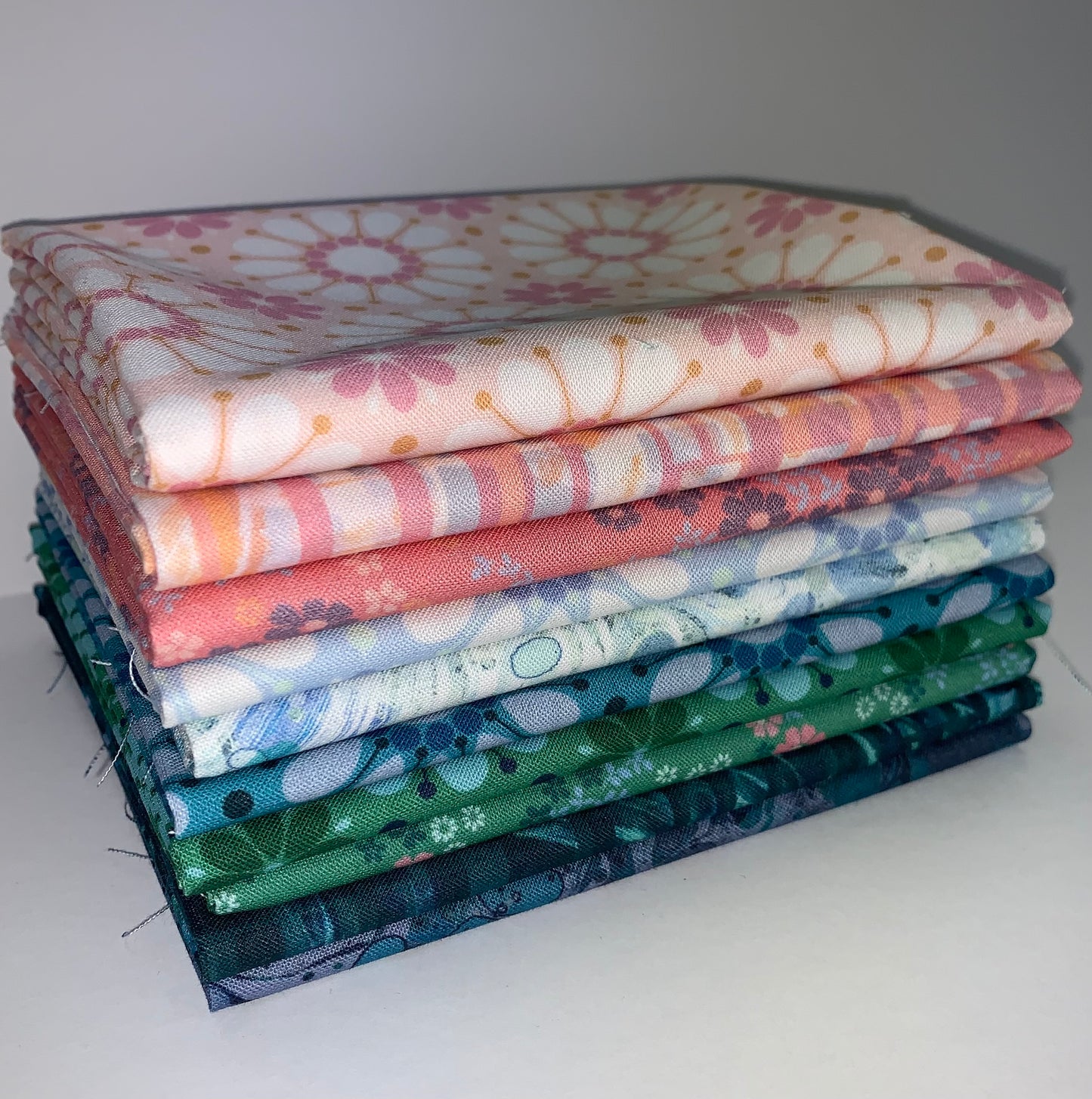 Robert Kaufman "Happy Hilltop" Fat Quarter Bundle - 10 Fabrics, 10 Total Fat Quarters