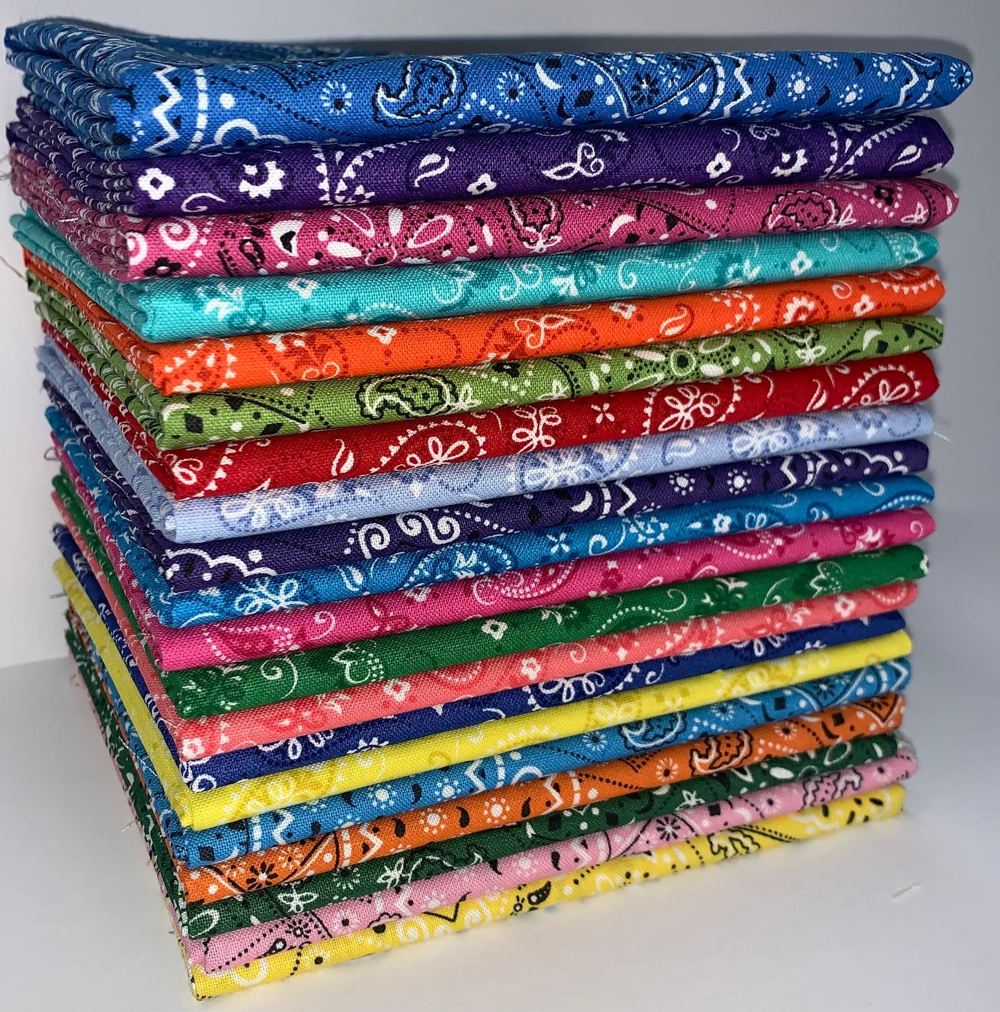 Bandana Paisley Fat Quarter Bundle - 20 Fabrics, 20 Total Fat Quarters