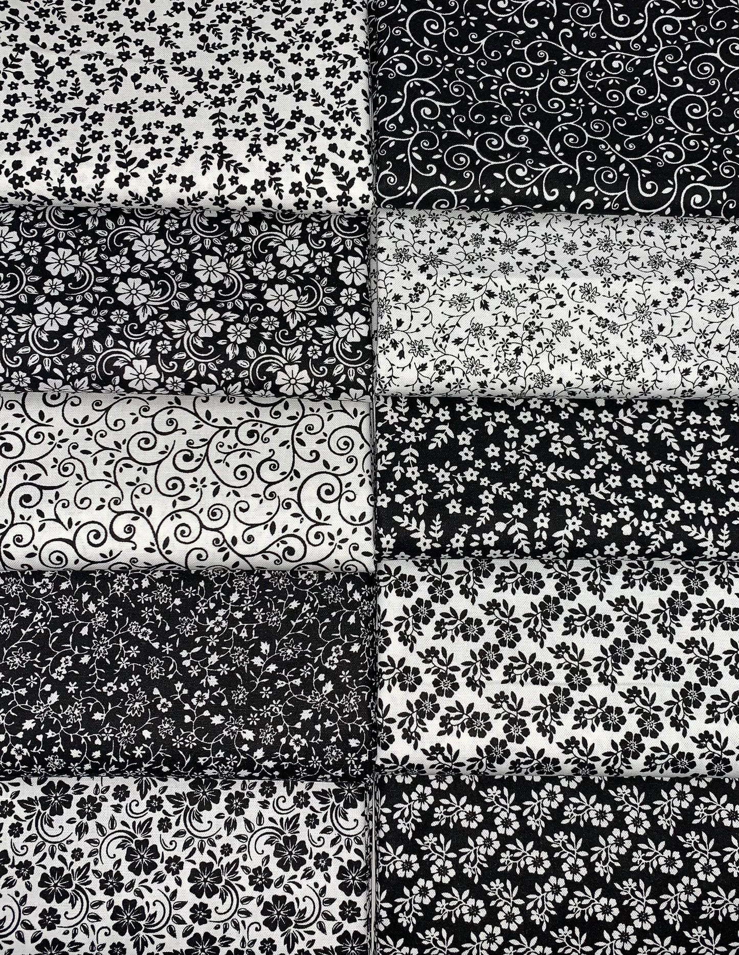 Night & Day (Black & White Prints) Half-yard Bundle - 10 Fabrics, 5 Total Yards
