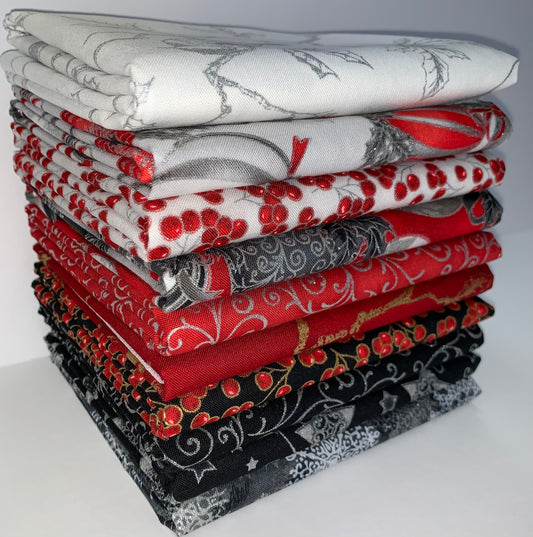 Robert Kaufman "Holiday Flourish 15" Half-yard Bundle - 10 Fabrics, 5 Total Yards