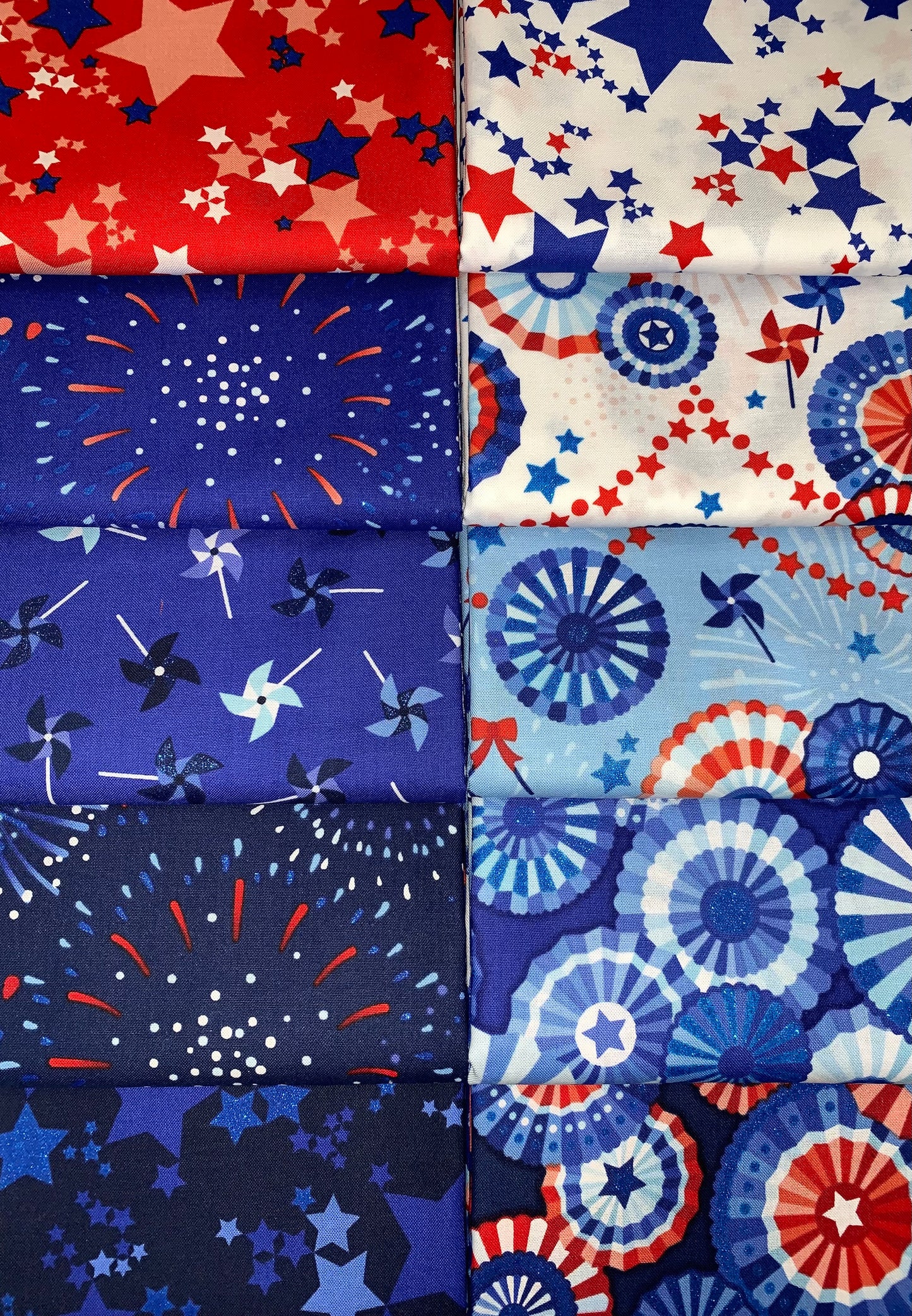 Robert Kaufman "Spangled" Half-Yard Bundle - 10 Fabrics, 5 Total Yards