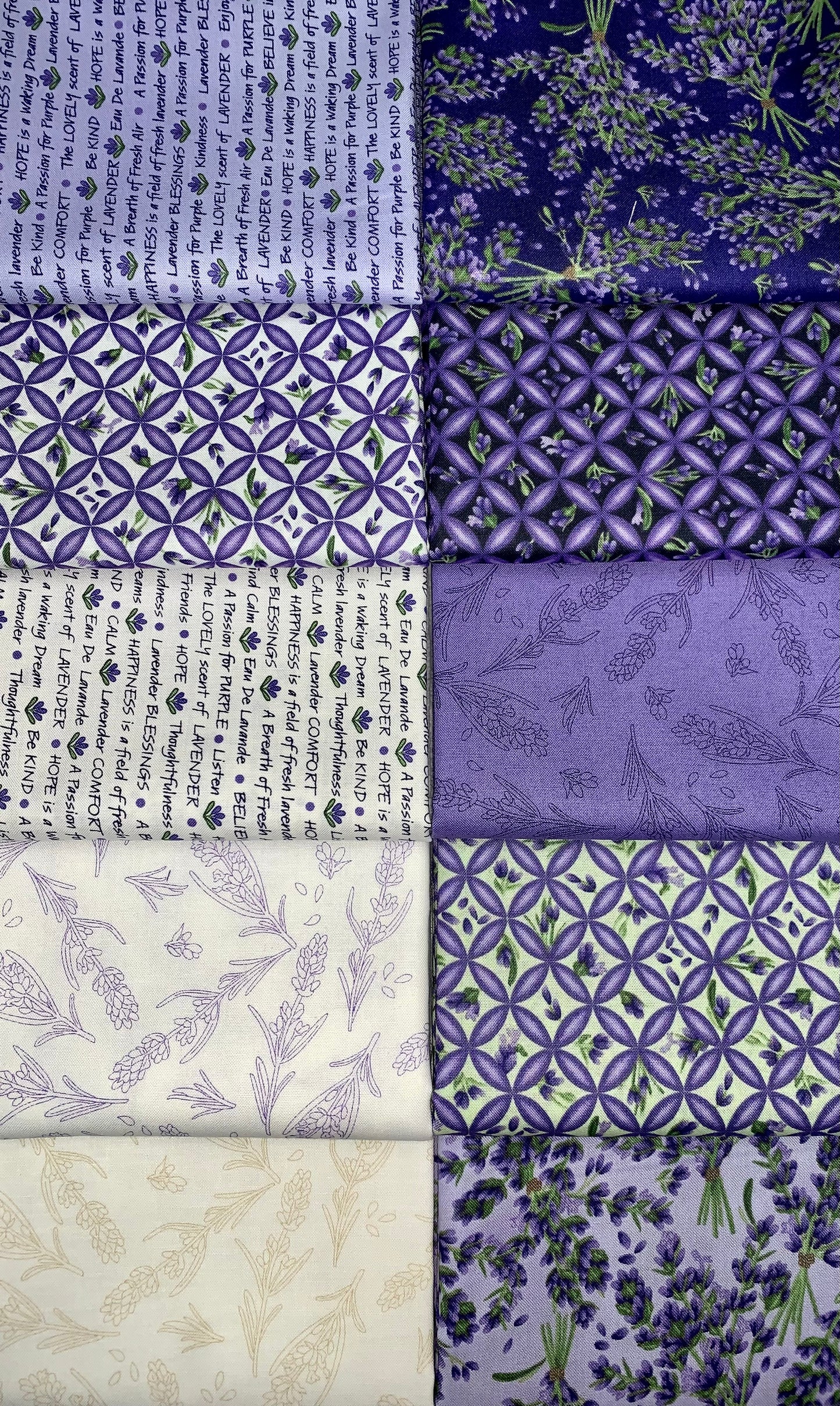 Robert Kaufman Flowerhouse "Lavender Blessings" Half-Yard Bundle - 10 Fabrics, 5 Total Yards