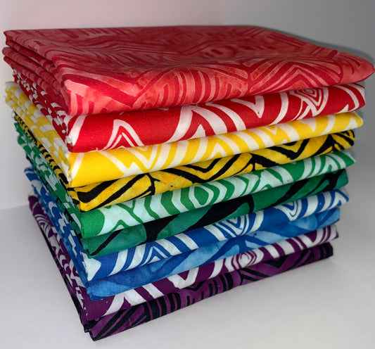 Robert Kaufman Artisan Batik "Geo Brights" Half-yard Bundle - 10 Fabrics, 5 Total Yards