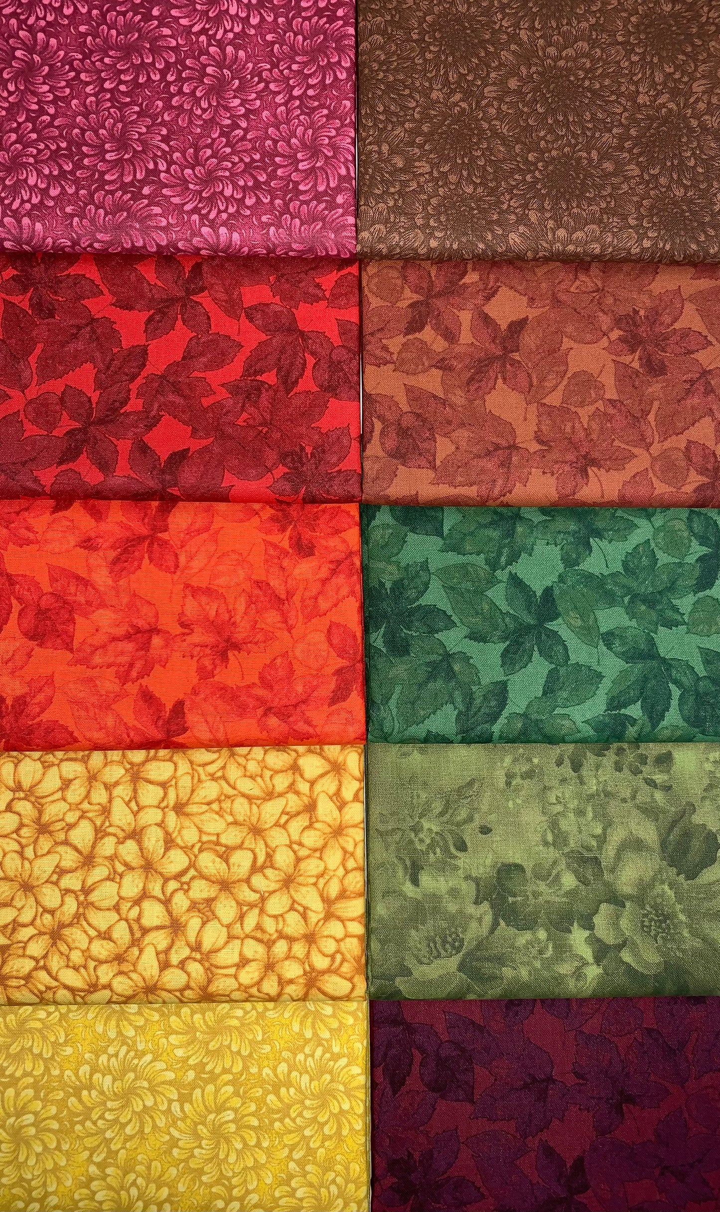Autumn Leaves Half-yard Bundle - 10 Fabrics, 5 Total Yards