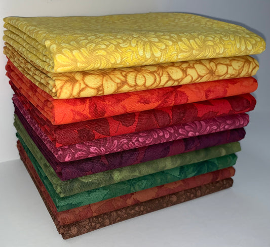 Autumn Half-yard Bundle - 10 Fabrics, 5 Total Yards