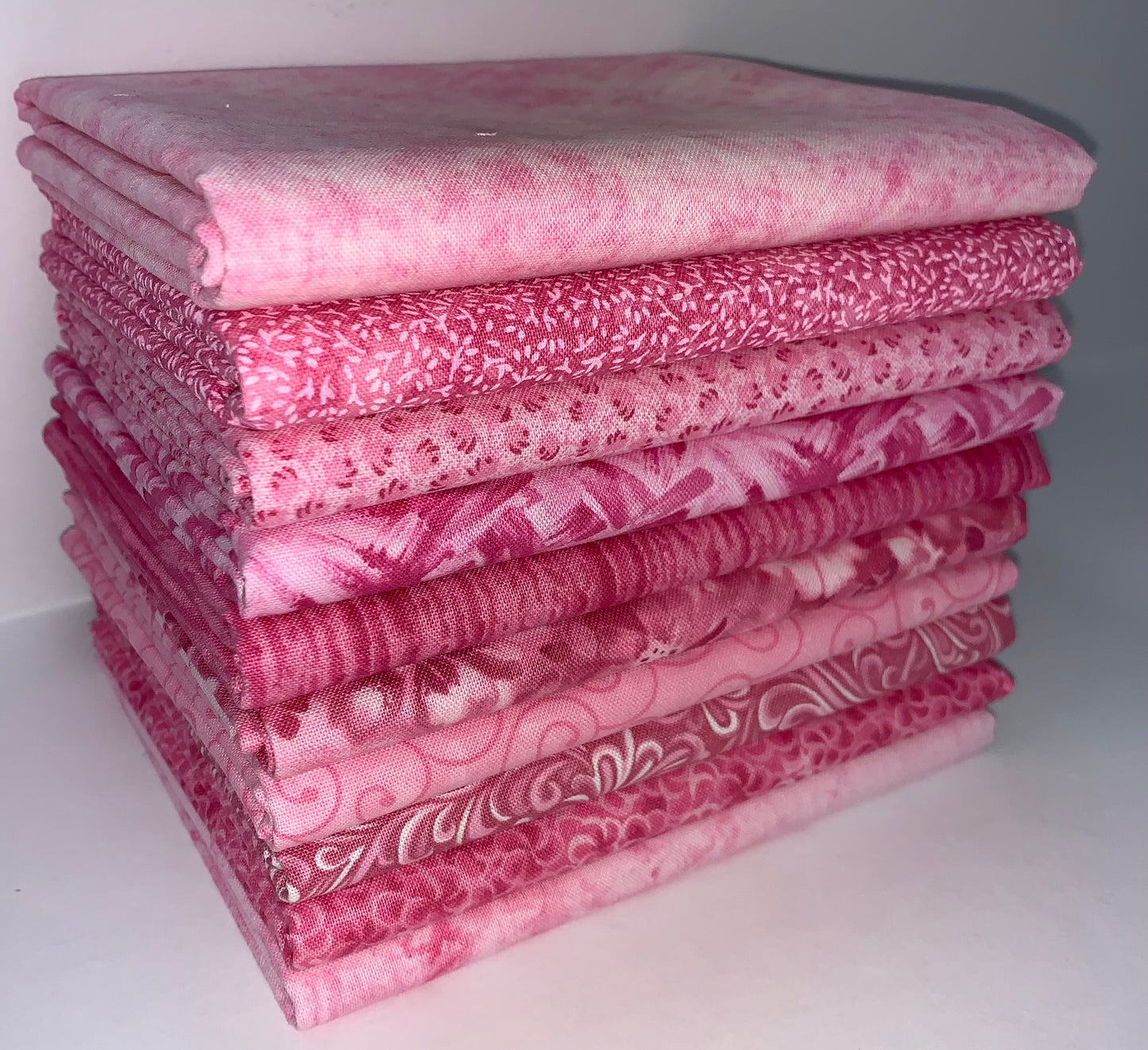 Basic Colors - Pink Half-Yard Bundle - 10 Fabrics, 5 Total Yards