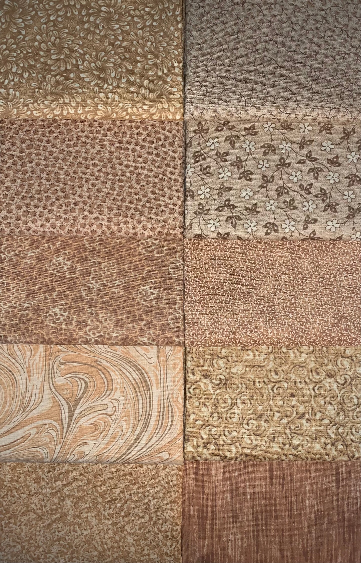 Basic Colors - Sand Half-yard Bundle - 10 Fabrics, 5 Total Yards