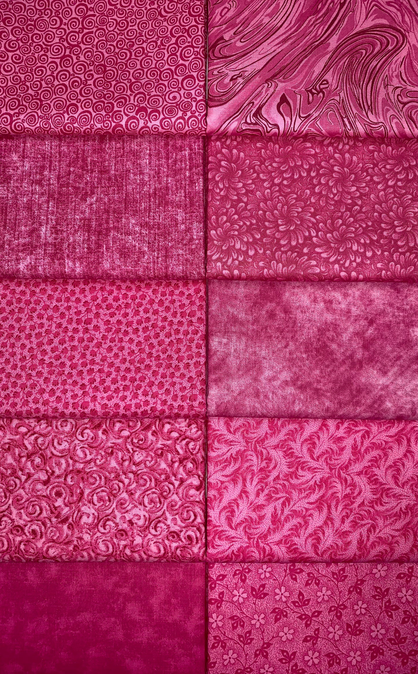 Basic Colors - Flamingo Half-yard Bundle - 10 Fabrics, 5 Total Yards