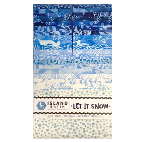 Island Batik - Let It Snow - 20 Fabrics, 40 Total Strips
