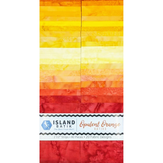 Island Batik - Opulent Orange - 20 Fabrics, 40 Total Strips