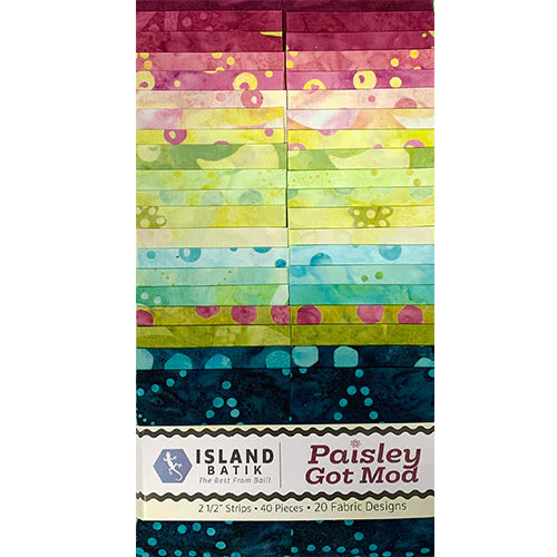 Island Batik - Paisley Got Mod - 20 Fabrics, 40 Total Strips