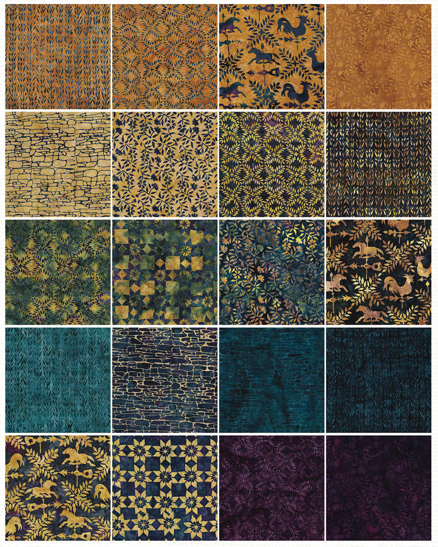 Island Batik - Prairie Dreams - 20 Fabrics, 40 Total Strips
