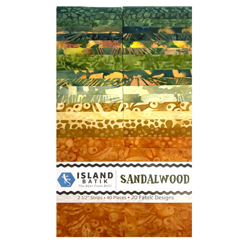 Island Batik - Sandalwood - 20 Fabrics, 40 Total Strips