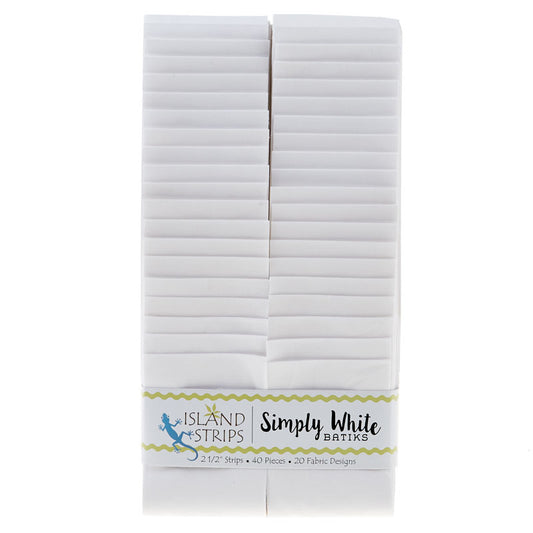 Island Batik - Simply White (Solid White) - 40 Total Strips