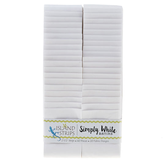 Island Batik - Simply White (Solid White Batik) - 40 Total Strips