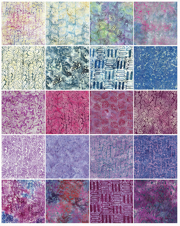 Island Batik - Sorbet - 20 Fabrics, 40 Total Strips
