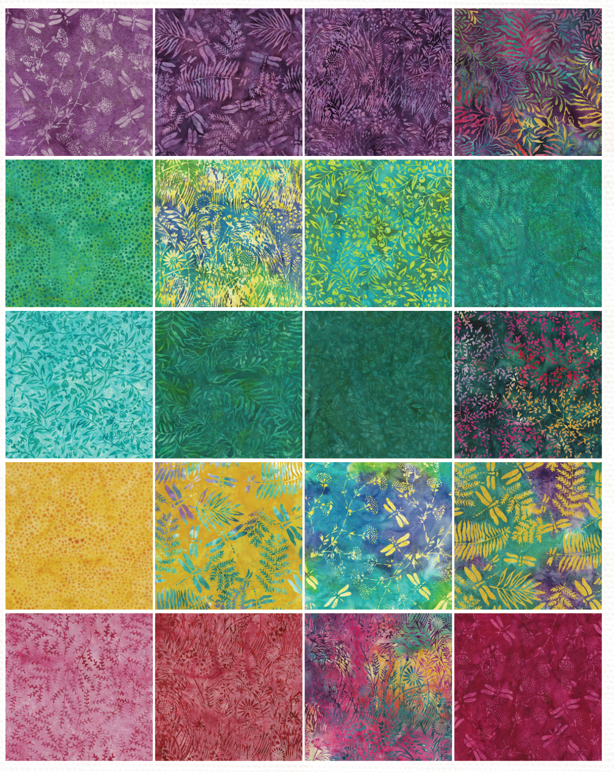Island Batik - Sunny Meadow - 20 Fabrics, 40 Total Strips