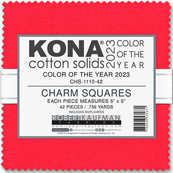 Charm Pack 5x5 Squares - Robert Kaufman Kona Solid Crush - Color Of The Year 2023 - 40 5" Squares