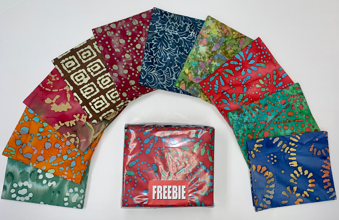 (Promo Has Ended) Freebie: 10-Pack Batik Fat Quarters With 40-Strip Batik Jelly Rolls/Packs!