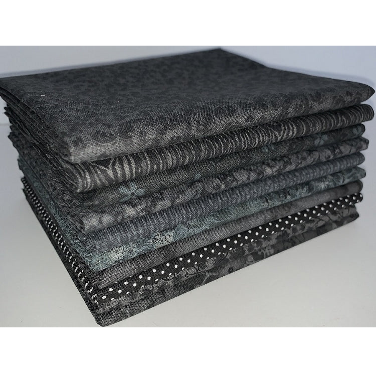 Basic Colors - Black Fat Quarter Bundle - 10 Fabrics, 10 Total Fat Quarters