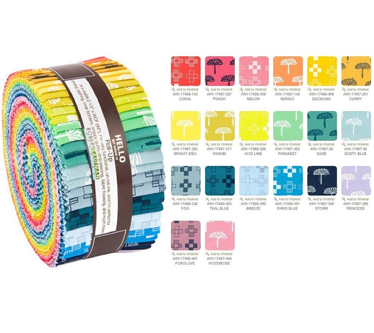 Robert Kaufman Blueberry Park Color Roll-up - 40 Strip Roll 