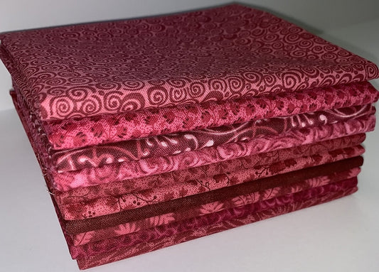 Basic Colors - Burgundy Fat Quarter Bundle - 10 Fabrics, 10 Total Fat Quarters 