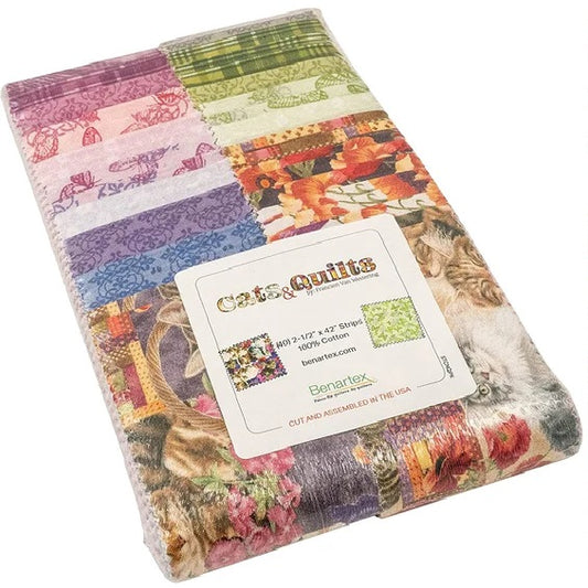 Benartex Cats n Quilts Strip-pies - 40 2.5" Strips