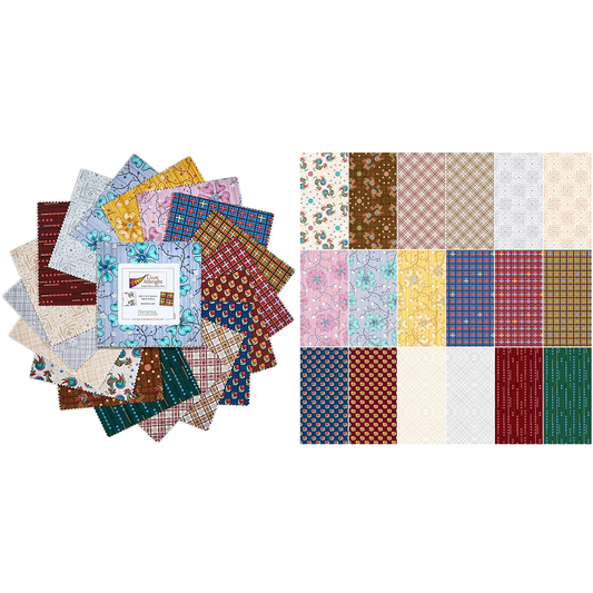 Charm Pack 5x5 Squares - Benartex Lizzy Albright Cedar Chest - 40 5" Squares