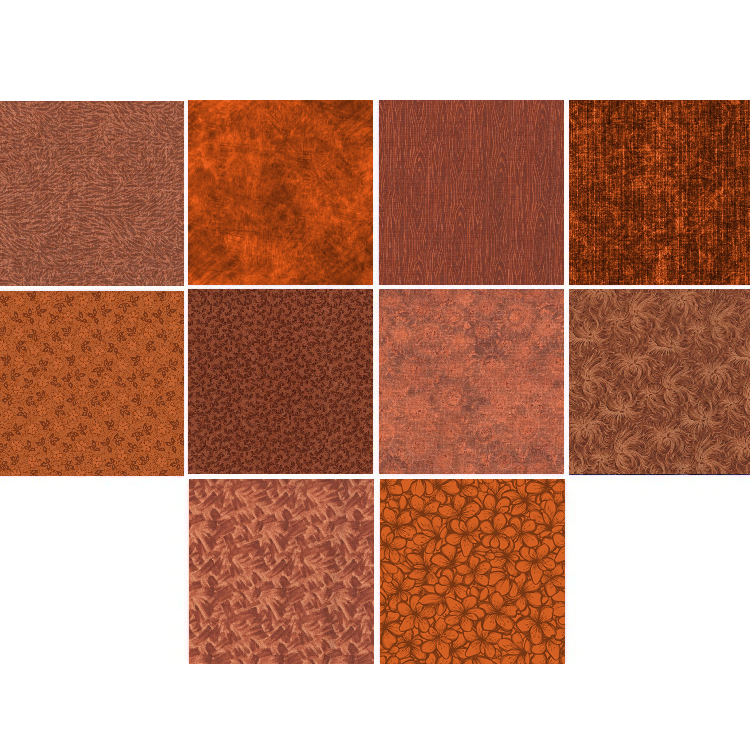 Charm Pack 5x5 Squares - Basic Colors Cinnamon - 40 5" Squares