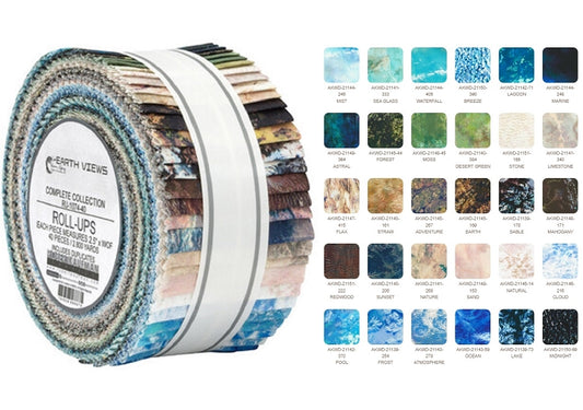 Robert Kaufman Earth Views Roll-up - 40 Strip Roll 