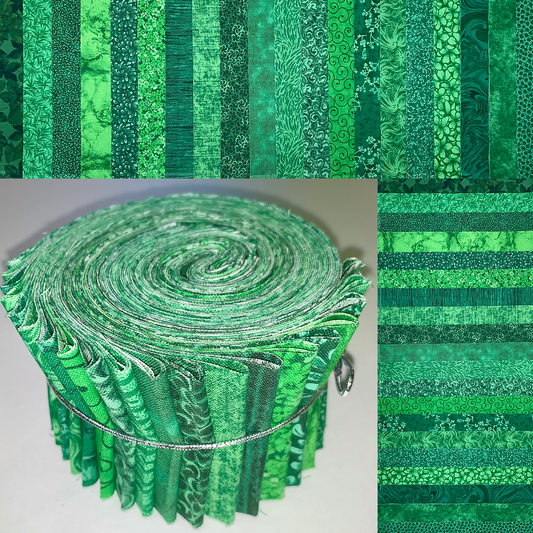 Evergreen 2.5" Roll - 20 Fabrics, 20 Total Strips