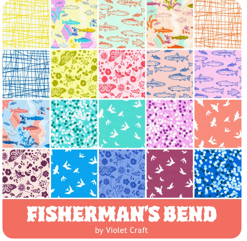Charm Pack 5x5 Squares - Robert Kaufman "Fisherman's Bend" - 40 5" Squares