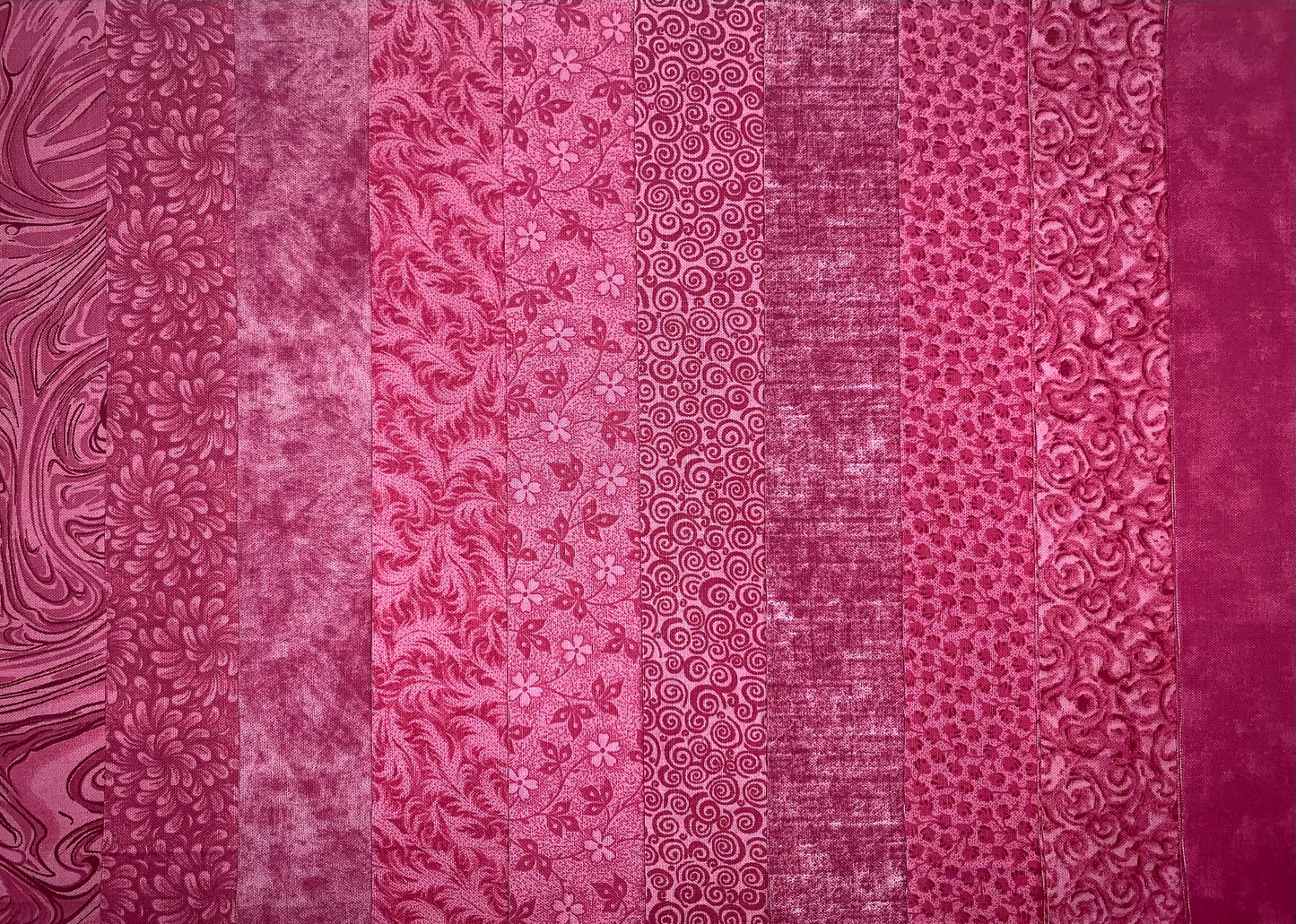 Basic Colors - Flamingo 2.5" Roll - 10 Fabrics, 20 Total Strips