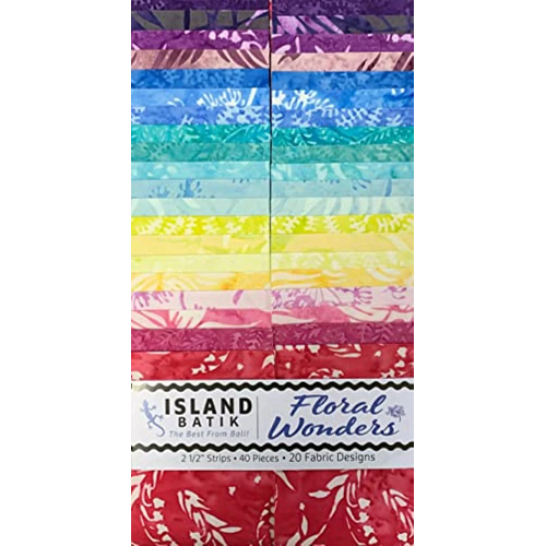 Island Batik - Floral Wonders - 20 Fabrics, 40 Total Strips