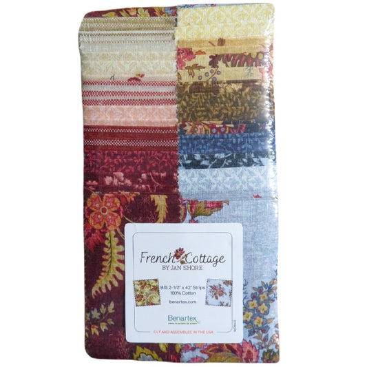 Benartex French Cottage Strip-pies - 40 2.5" Strips Flat Pack