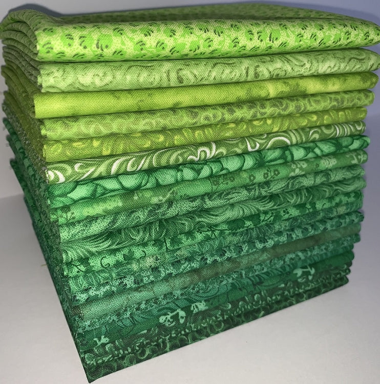 Fresh Greens Fat Quarter Bundle - 20 Fabrics, 20 Total Fat Quarters 