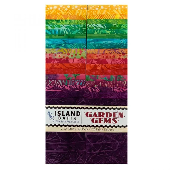 Island Batik - Garden Gems - 20 Fabrics, 40 Total Strips