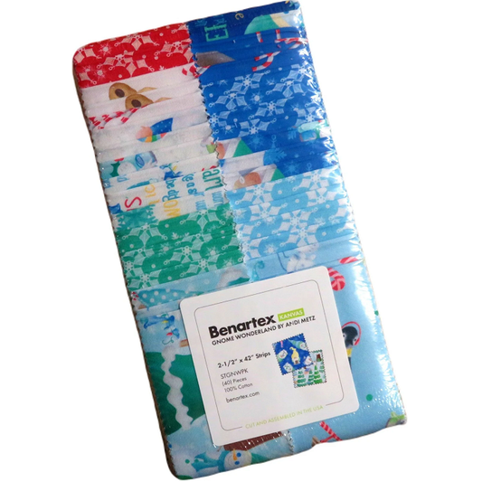 Benartex Gnome Wonderland Strip-pies - 40 2.5" Strips Flat Pack