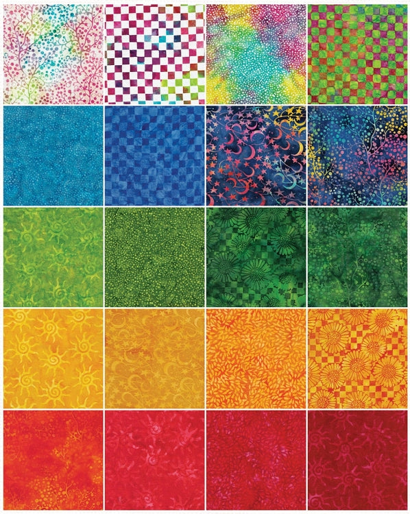 Island Batik - Colorpop - 20 Fabrics, 40 Total Strips 