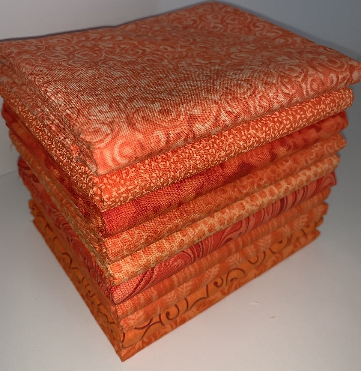 Basic Colors - Orange Half-yard Bundle - 10 Fabrics,5 Total Yards 